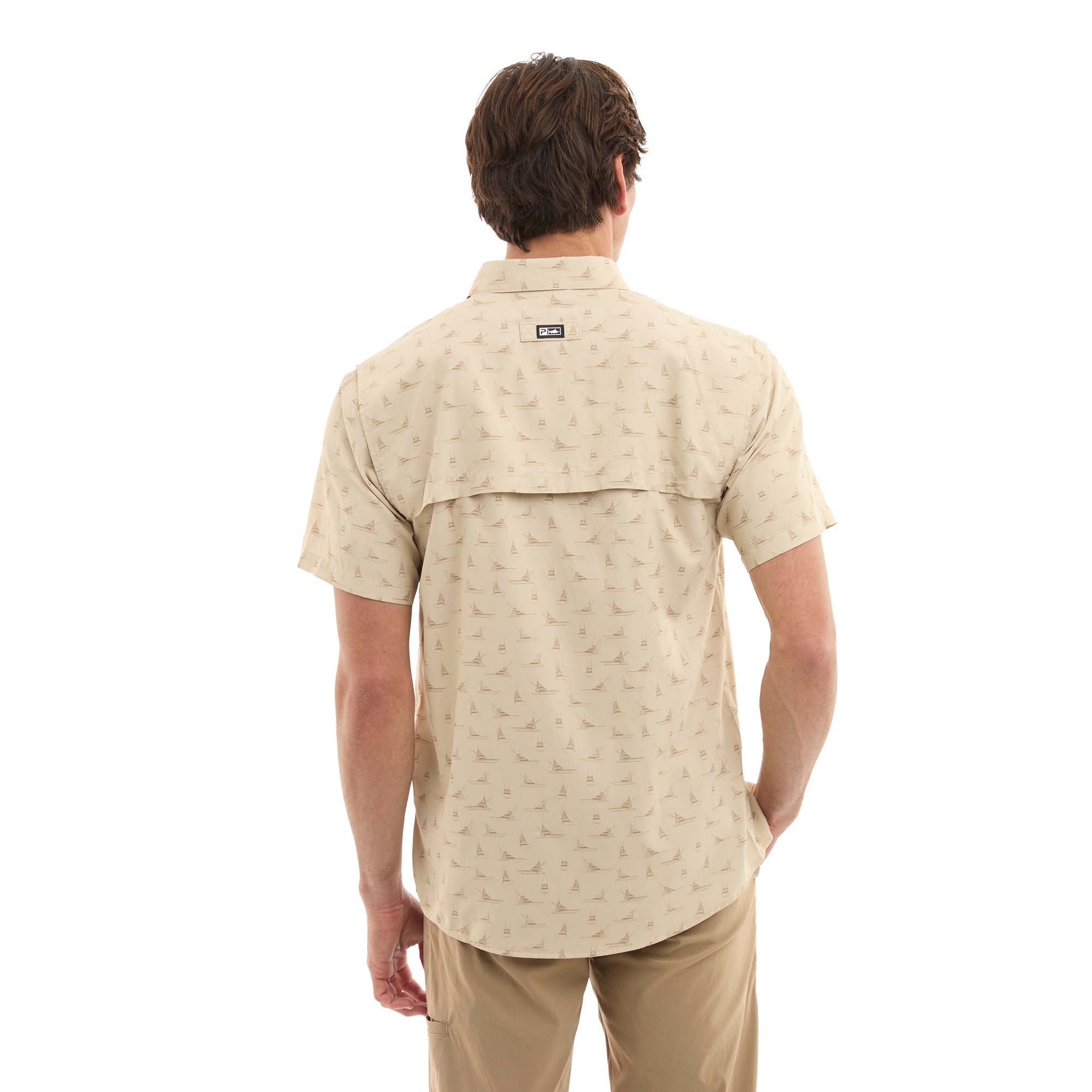 Pelagic Keys Tiny Boats camicia pesca uomo sabbia UPF 50+