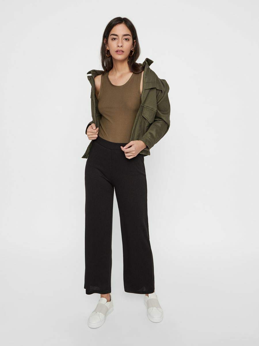 Pieces Pcmolly Noos pantaloni donna neri S a costine