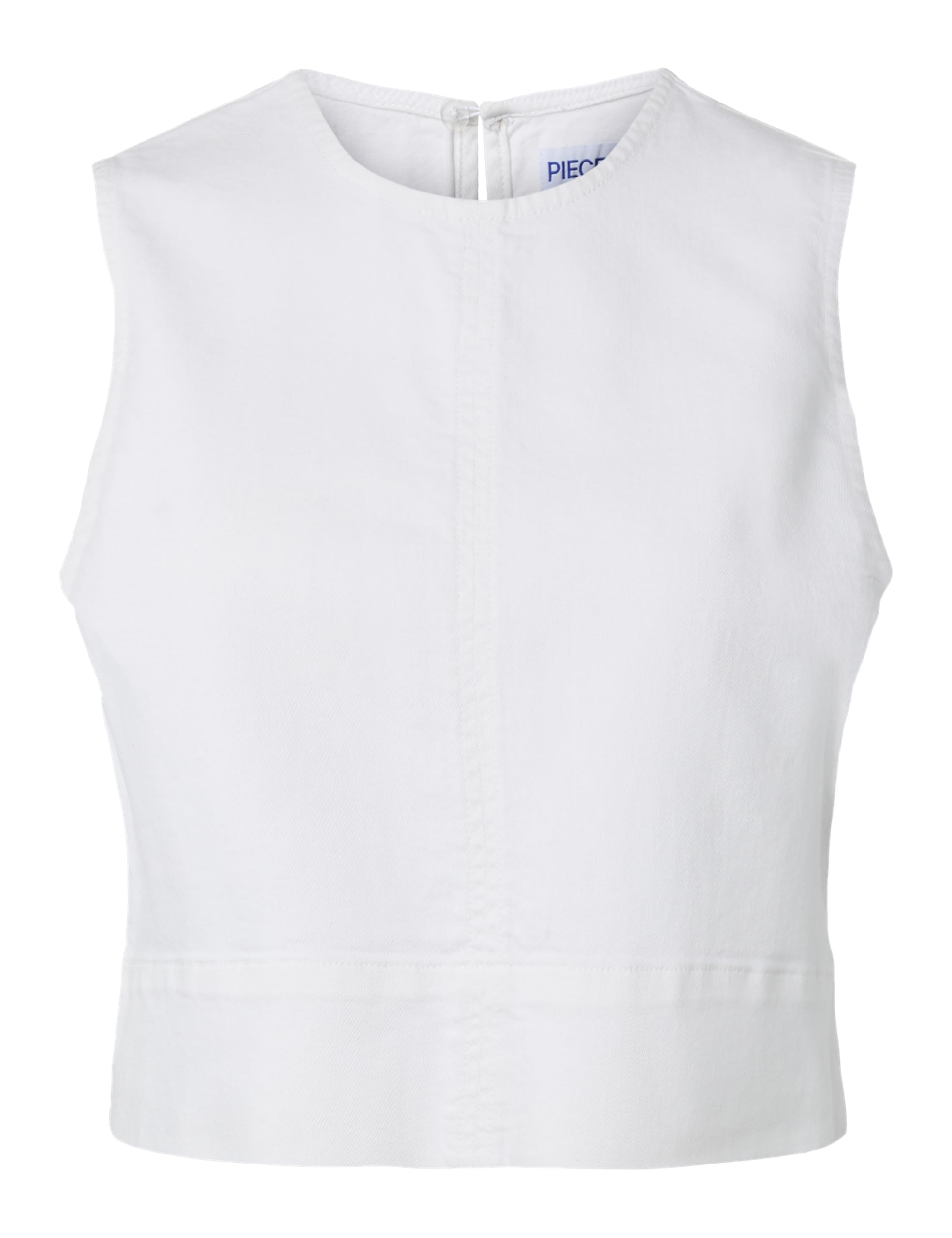 Pieces Pcsilke SL top donna denim smanicato
