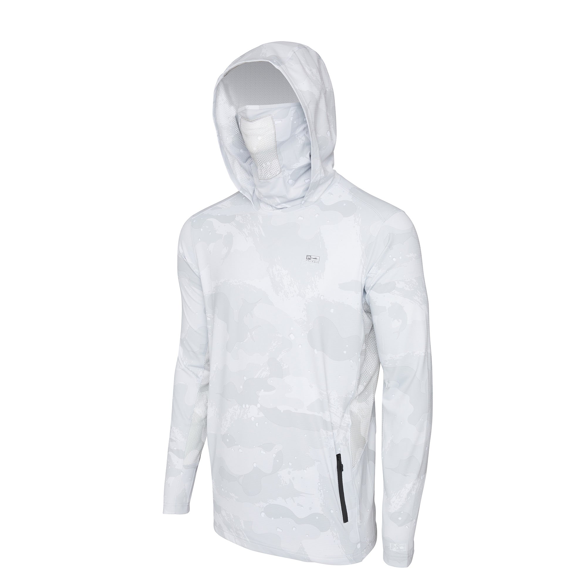 Pelagic Exo-Tech felpa con cappuccio grigio chiaro UPF 50+