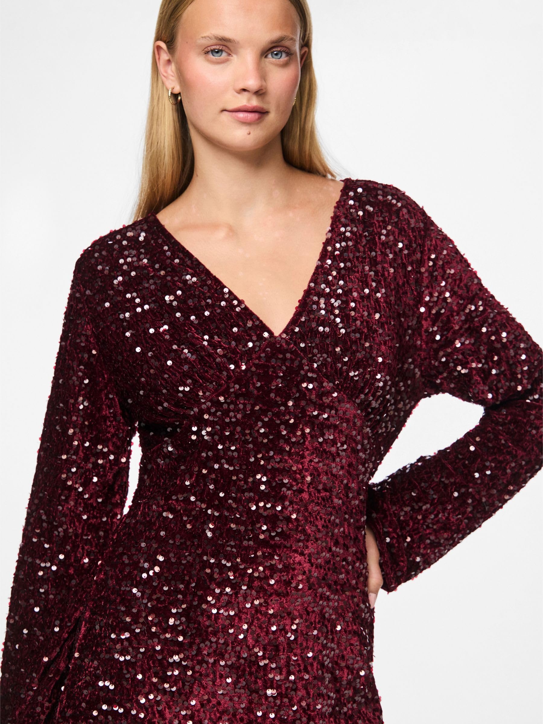 Pieces Pckam abito midi donna tawny port S quotidiano