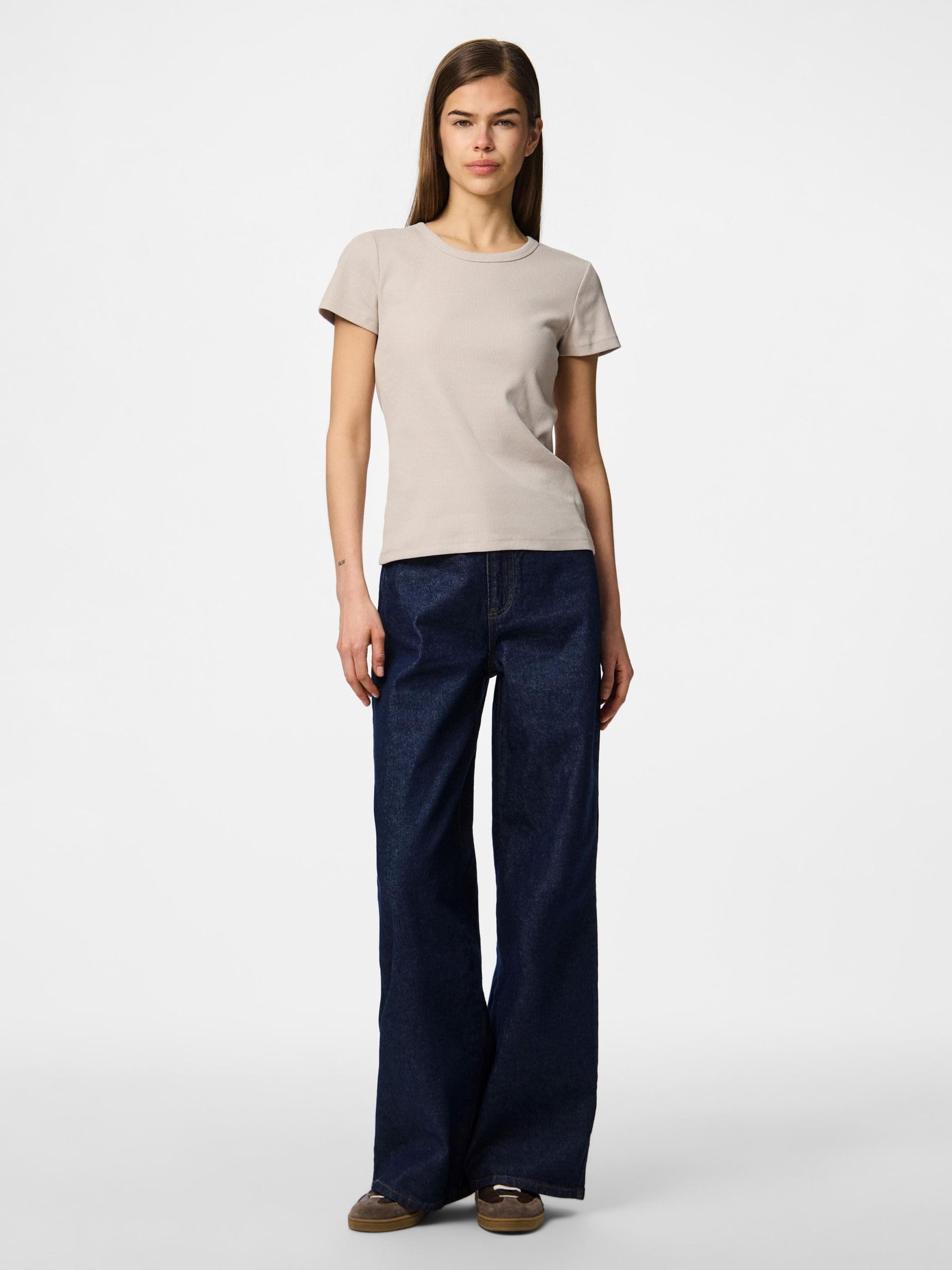 PIECES Pcmay SS t-shirt argento taglia XS