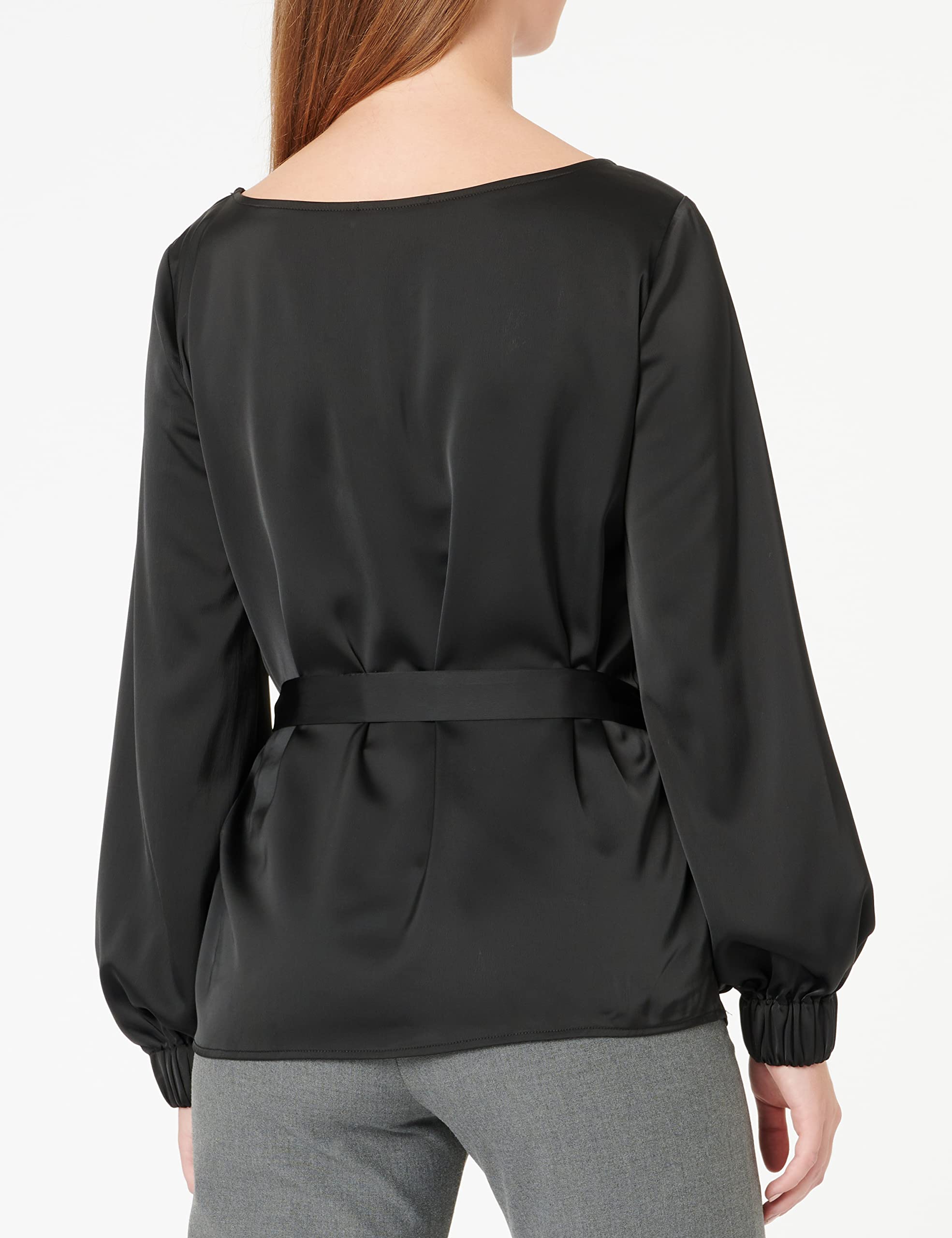 Pieces Pcmana camicia donna manica lunga con fiocco