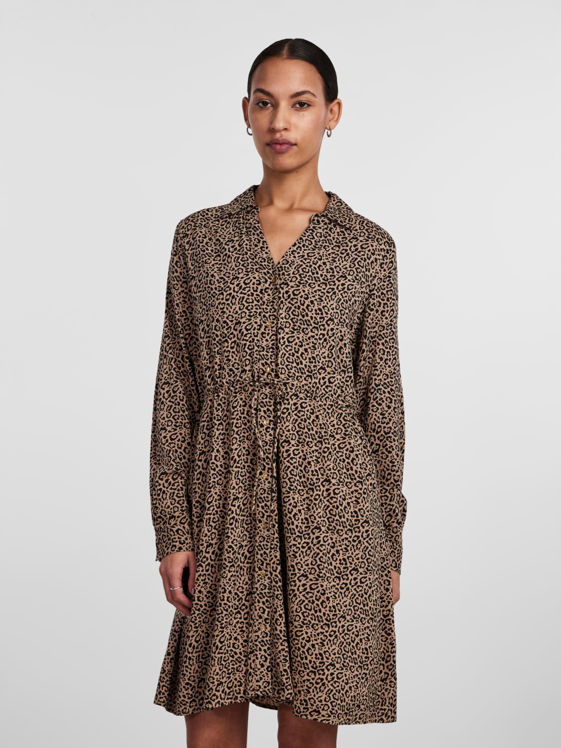Pieces Pcnova LS Tie Vestito Donna Silver Mink Leone