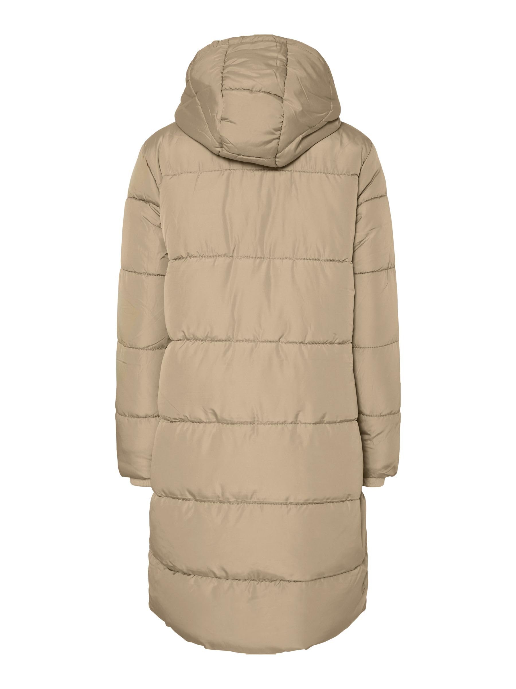 Pieces Pcbee New Long Puffer Jacket Bc piumino XS visone argenteo