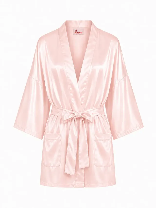 el.residu Asha Satin kimono rosa seta taglia unica