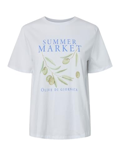 Pieces Pcpoma SS T-shirt stampata donna bianca S