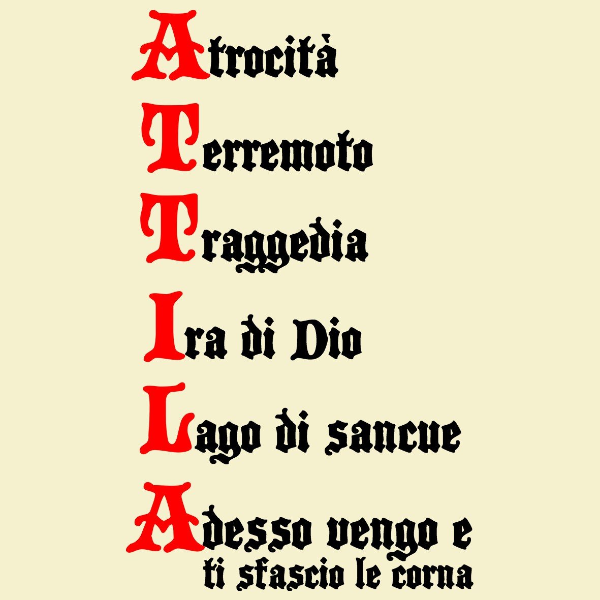 Matrix Attila Frase Black Logo t-shirt cotone unisex