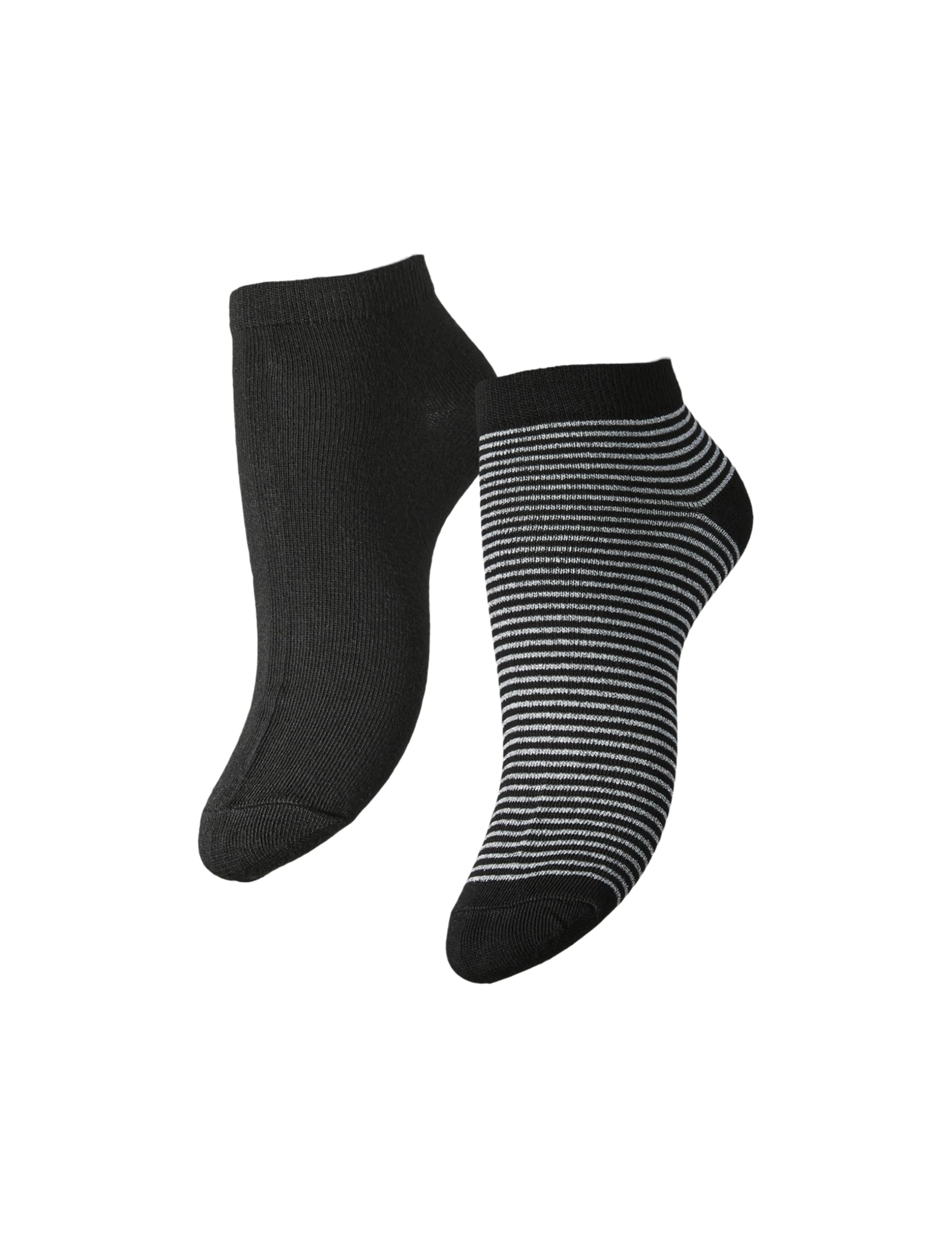 Pieces Pclaura Ankle Socks calze glitter nere 2 pezzi uso quotidiano