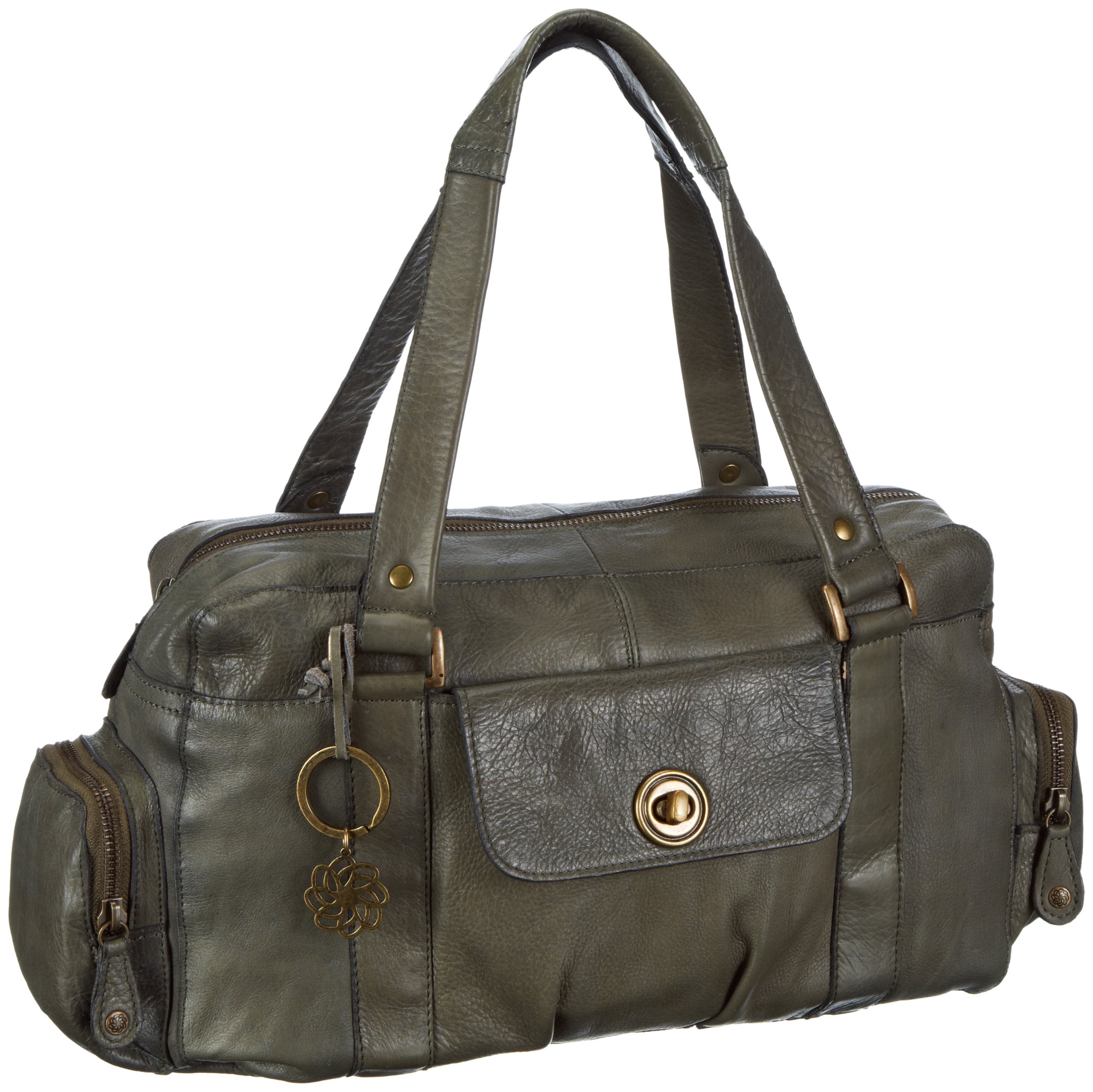 Pieces Totally Royal Leather Small borsa donna verde pelle