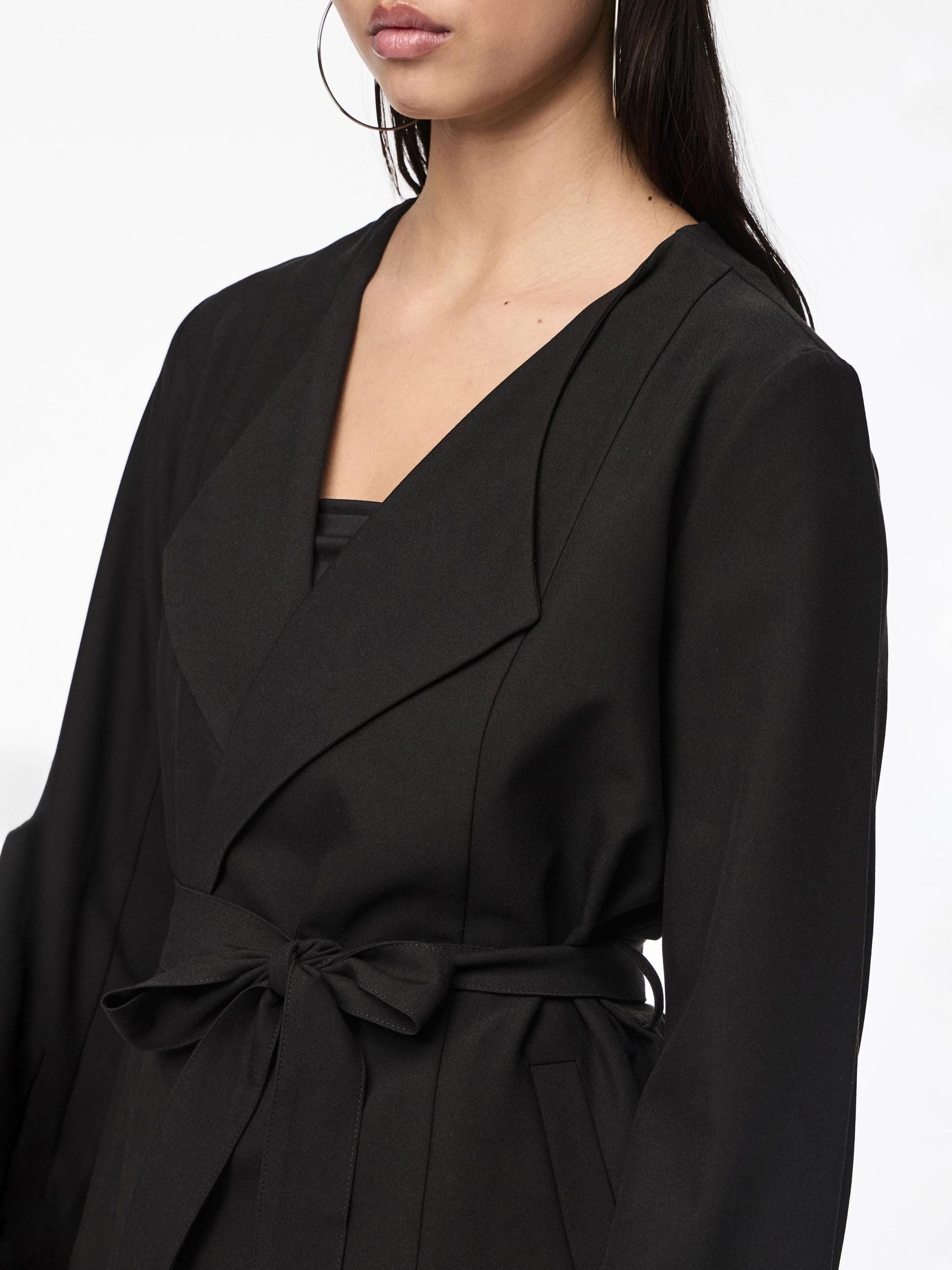Pieces Pcbosella Blazer Donna Nero Cotone Comodo