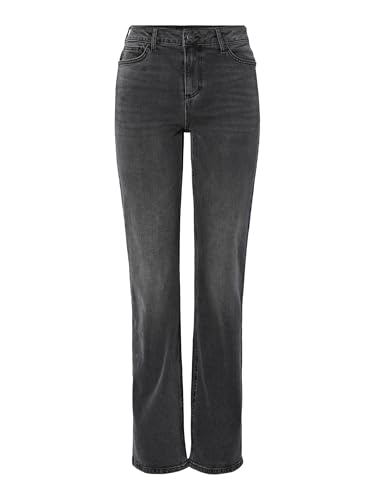 Pieces Pckelly MW Straight Jeans New Dg jeans donna 27W/30L dritti