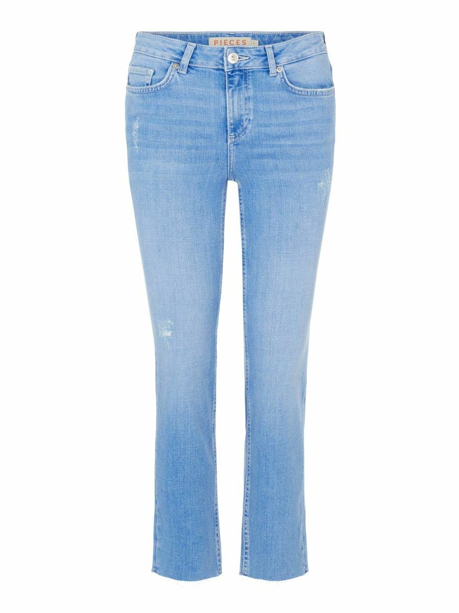 Pieces Pcdelly MW Straight Electric Blue BC jeans M
