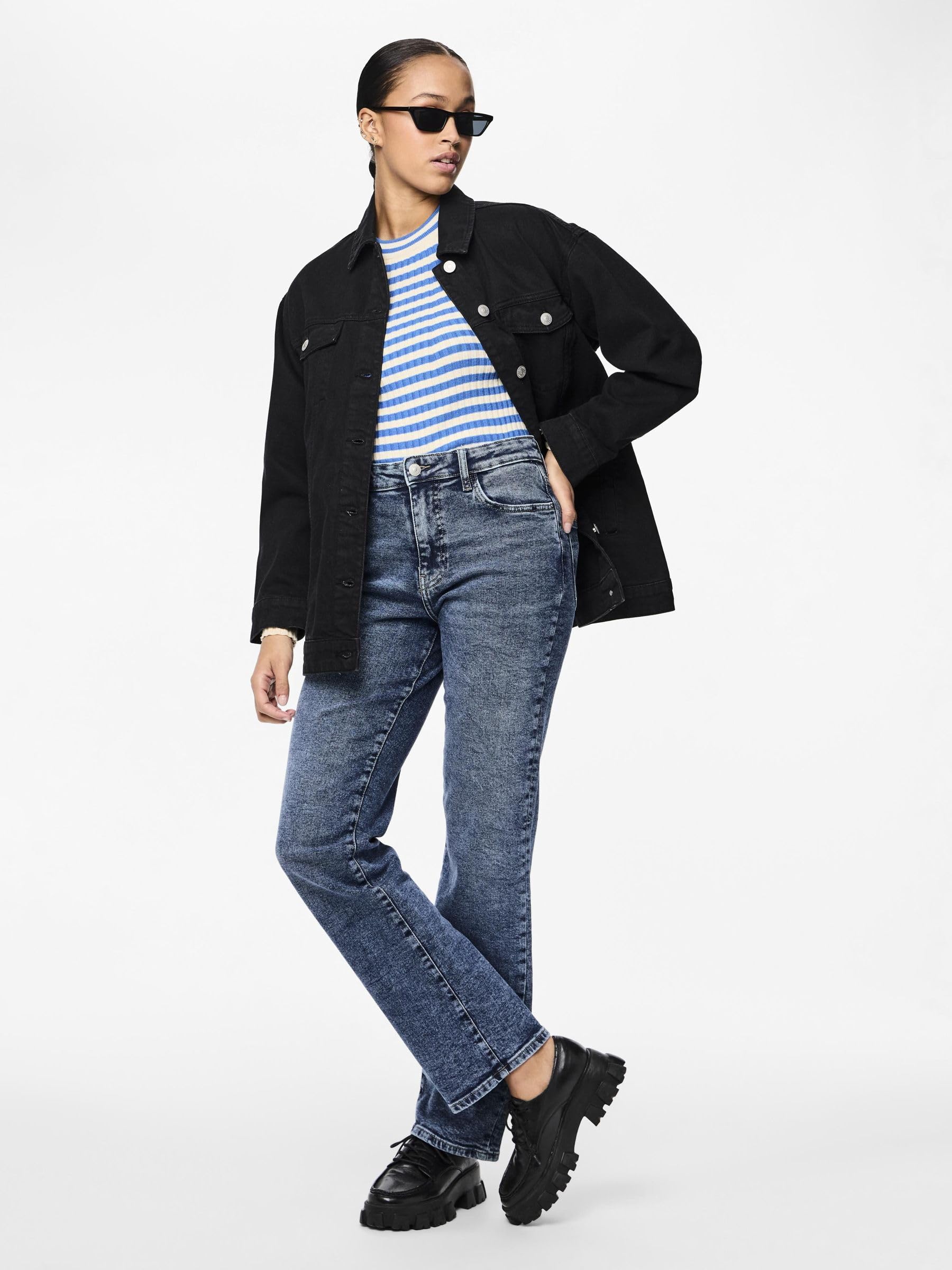 Pieces Pckelly HW Straight Jeans jeans donna vita alta