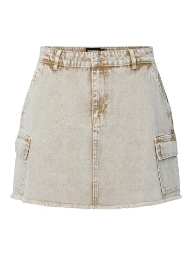 Pieces Pcfay MW Cargo Minigonna Denim Donna S