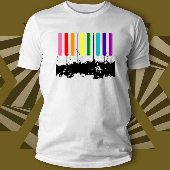 Matrix Music Store Rex Pride LGBT Piano t-shirt unisex donna
