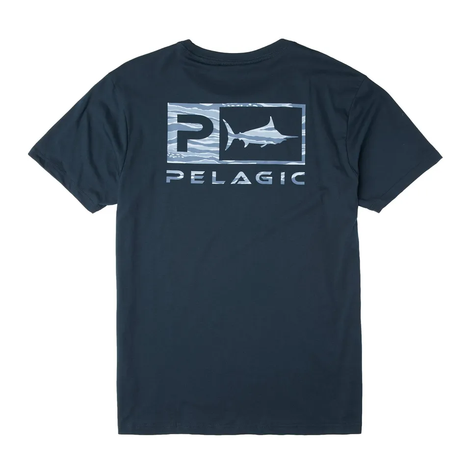 Pelagic Wahoo Icon maglietta uomo navy cotone bio
