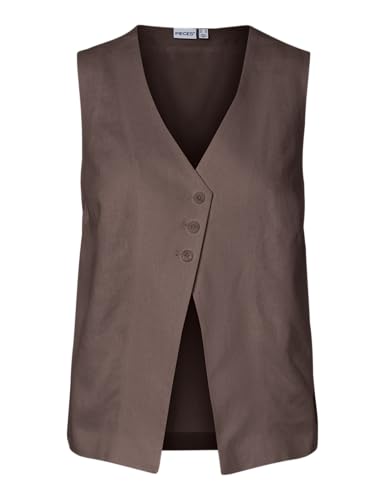 Pieces Pcawace Neck Vest gilet donna lino scollo a V