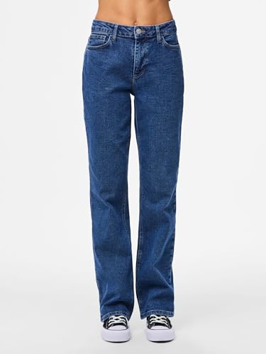 Pieces Pckelly MW Straight Jeans New MB jeans donna 33W/30L dritti