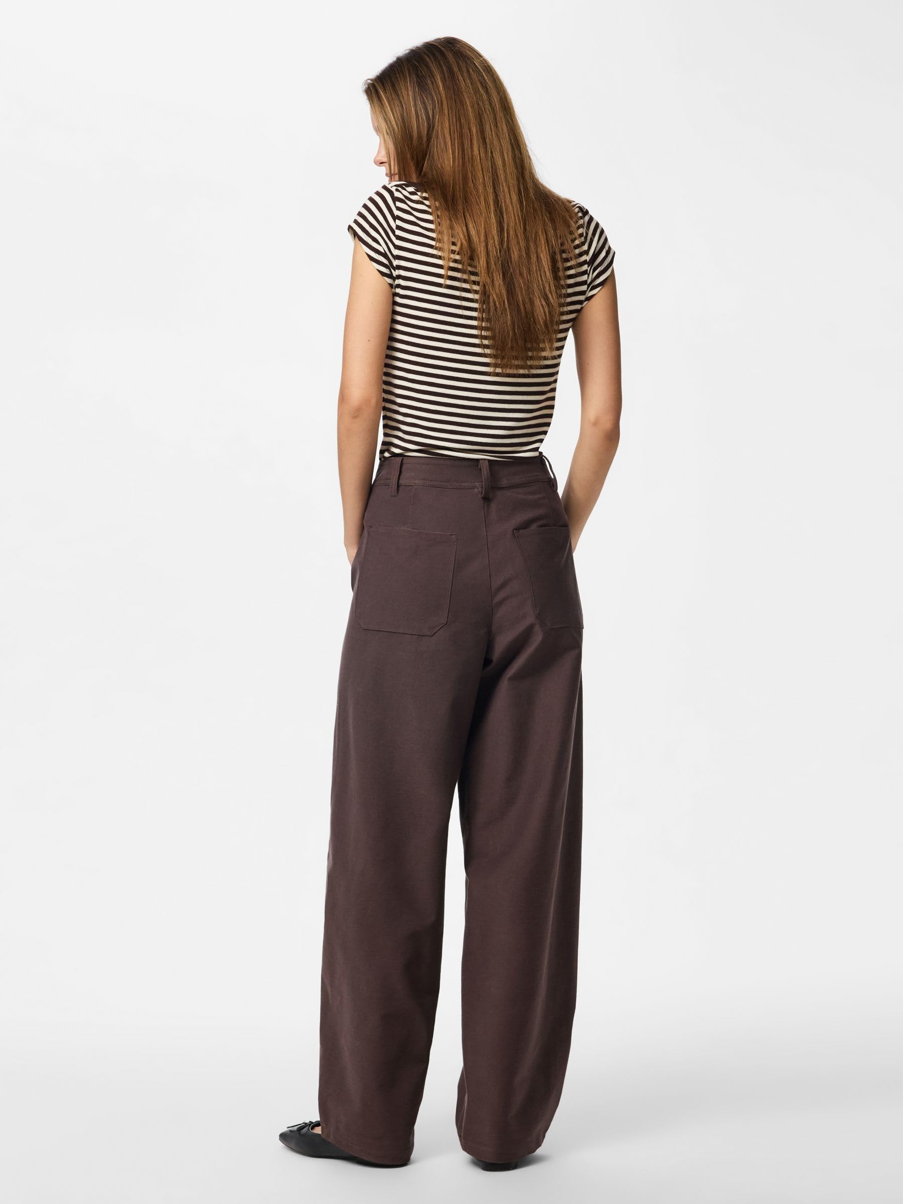 Pieces Pcrikke HW Barrel pantaloni donna hot fudge jersey