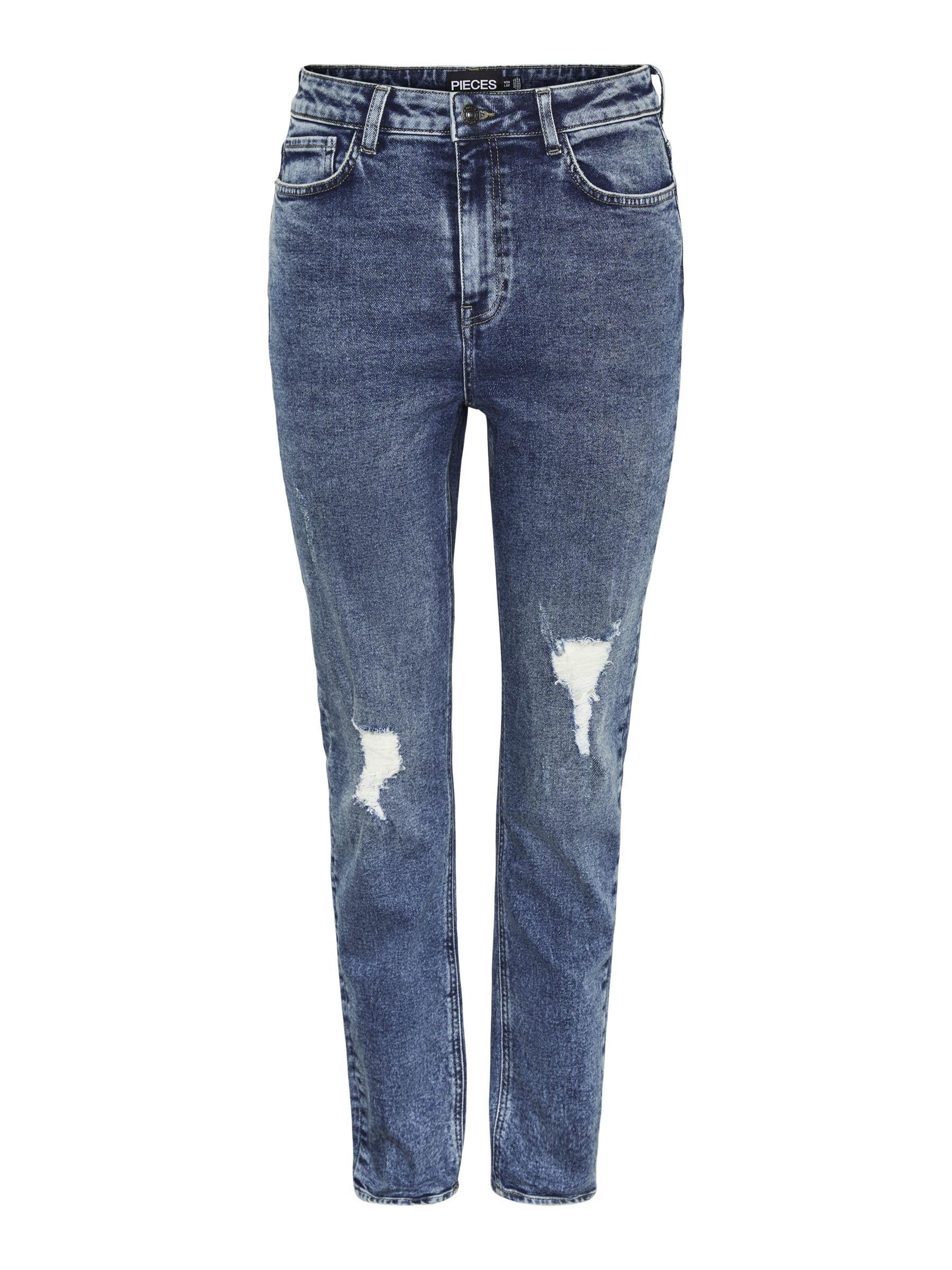 PIECES Pcbella HW Tap DEST Ank Mb406 jeans donna 25W/30L vita alta