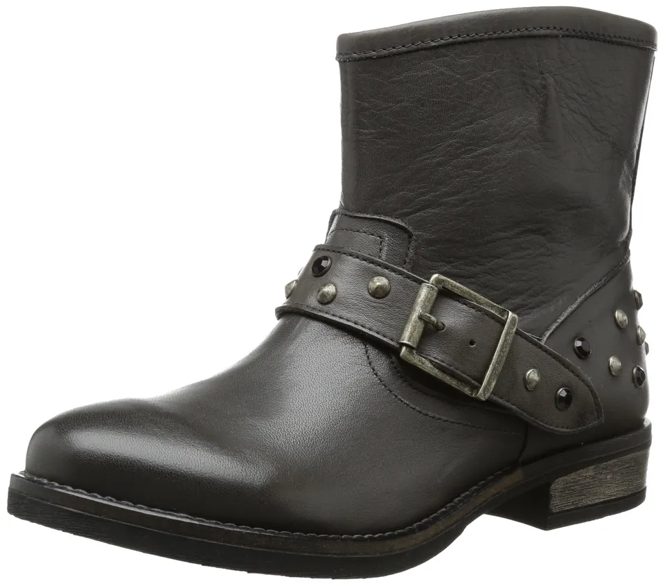 Pieces Isadora Leather stivaletti donna grigio scuro 36 EU