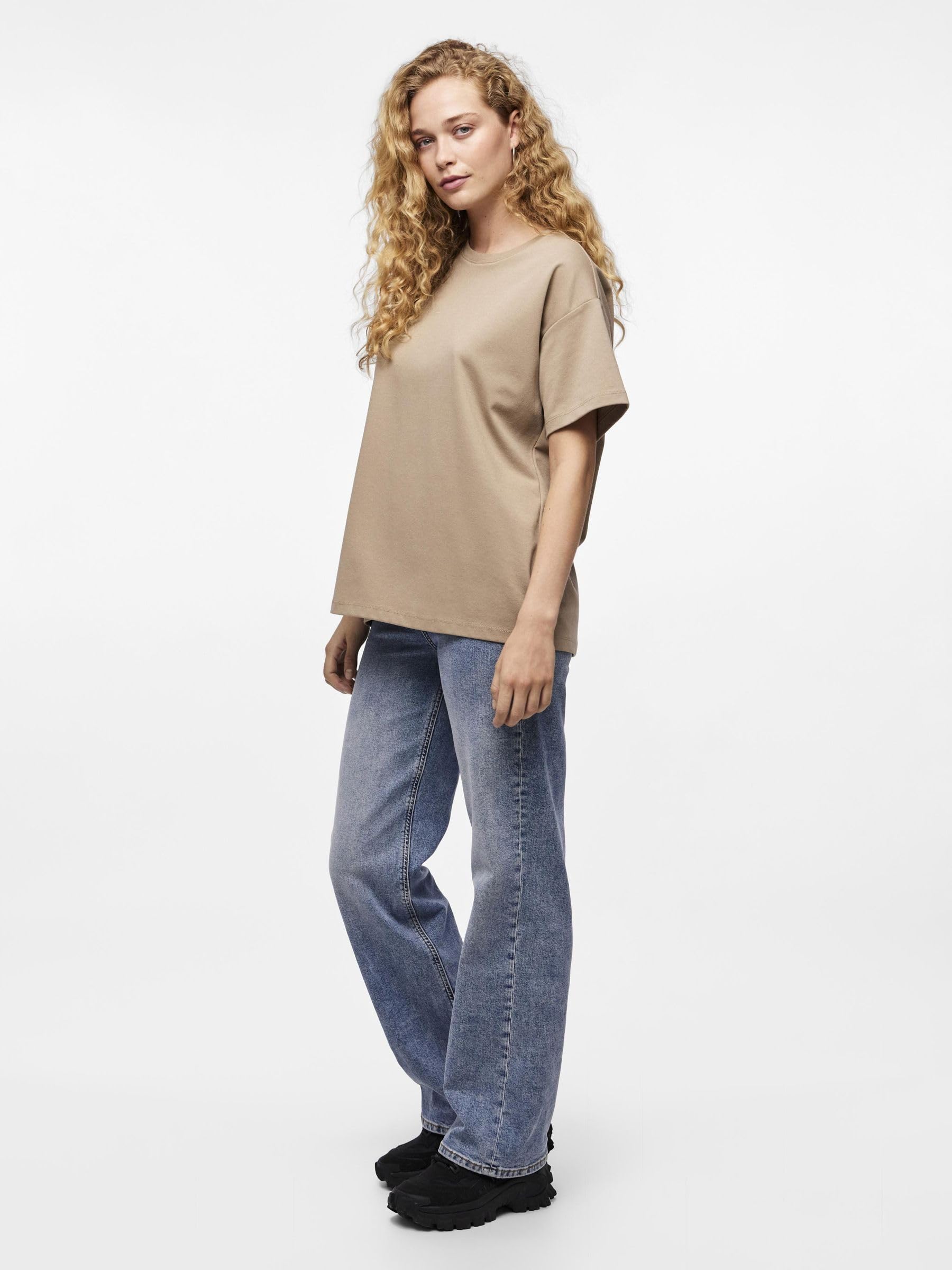 Pieces Pcskylar Oversized t-shirt visone argenteo