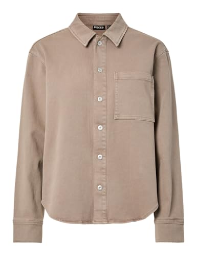 Pieces Pcsalume LS Denim Shirt camicia S manica lunga