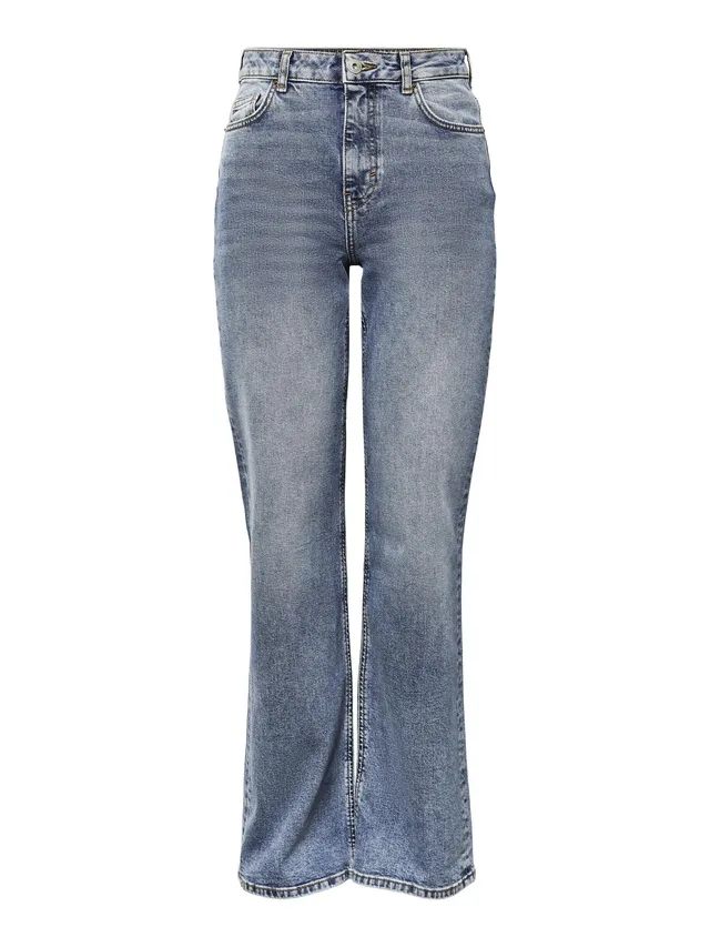 Pieces Pcholly HW jeans larghi donna blu denim 26W/32L