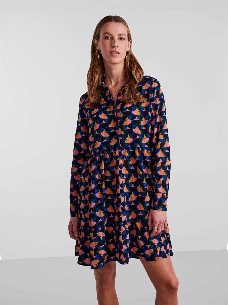 PIECES Pcbernice LS Shirt Dress BC Abito Donna Taglia S