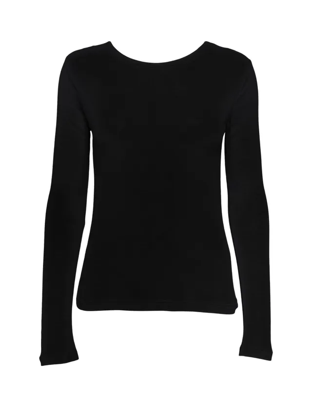 Pieces Pcnoey LS O-Neck Top maglietta donna S maniche lunghe