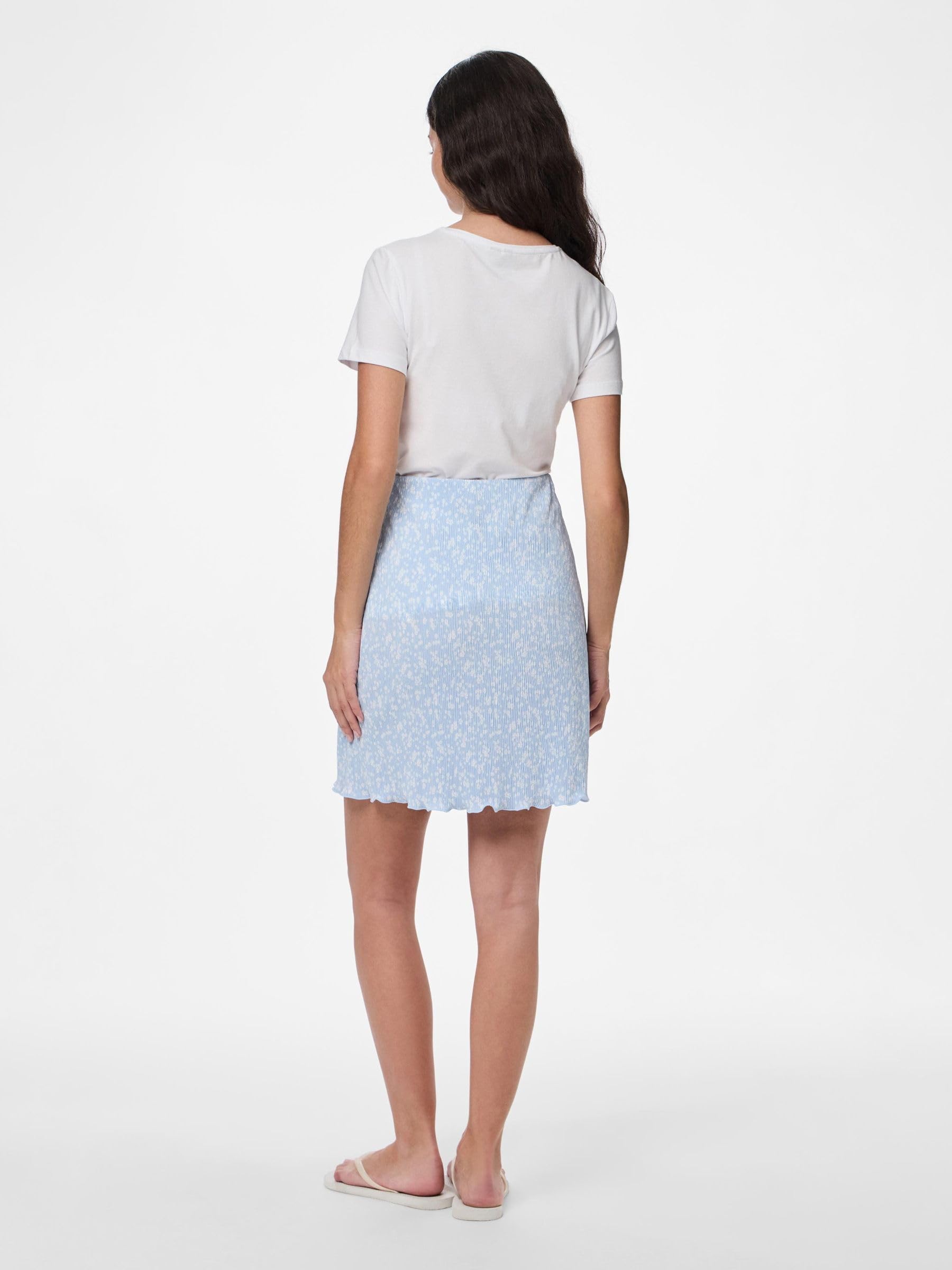 PIECES Pcflora HW Short gonna blu XS vestibilità comoda