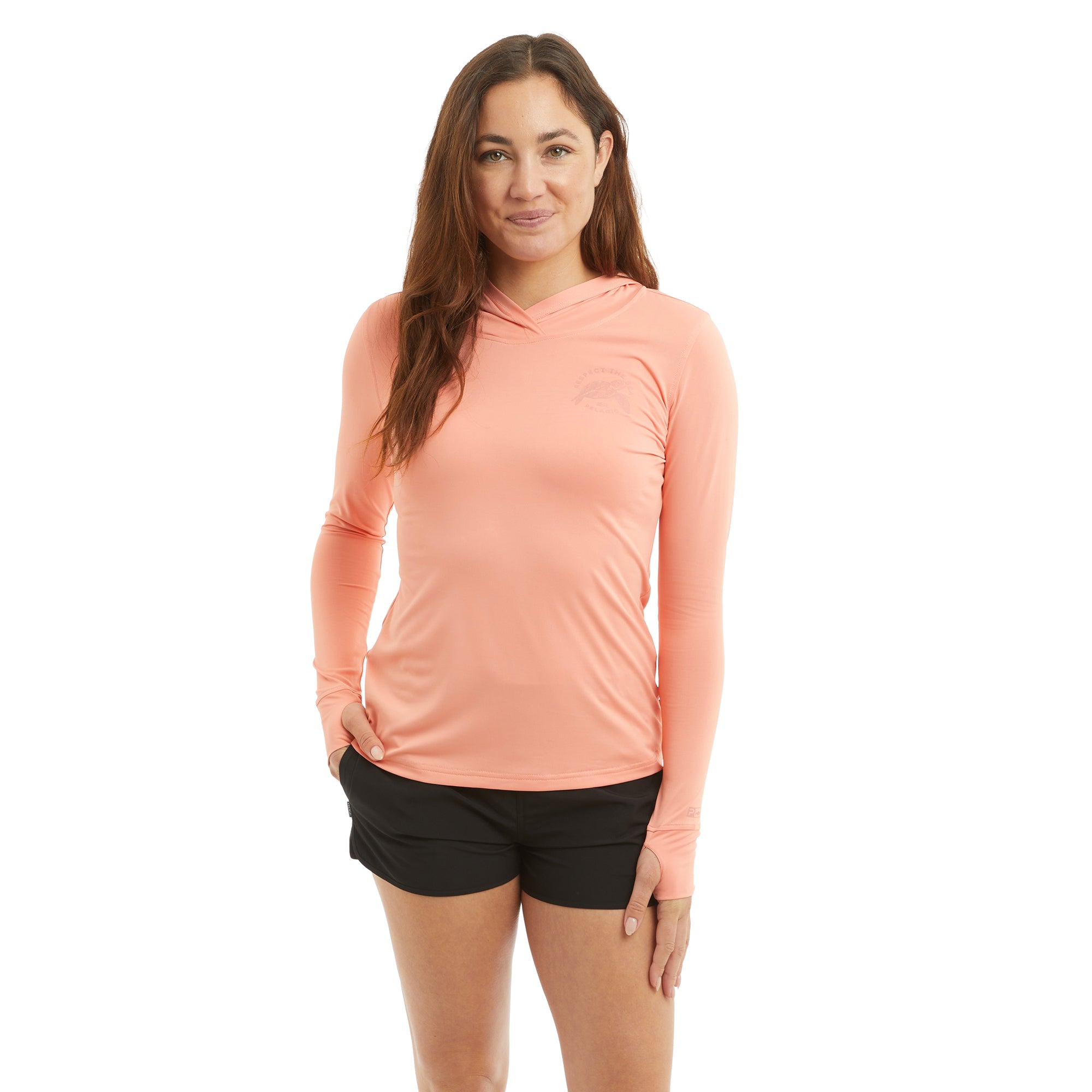 Pelagic Aquatek Respect maglia pesca corallo UPF 50+