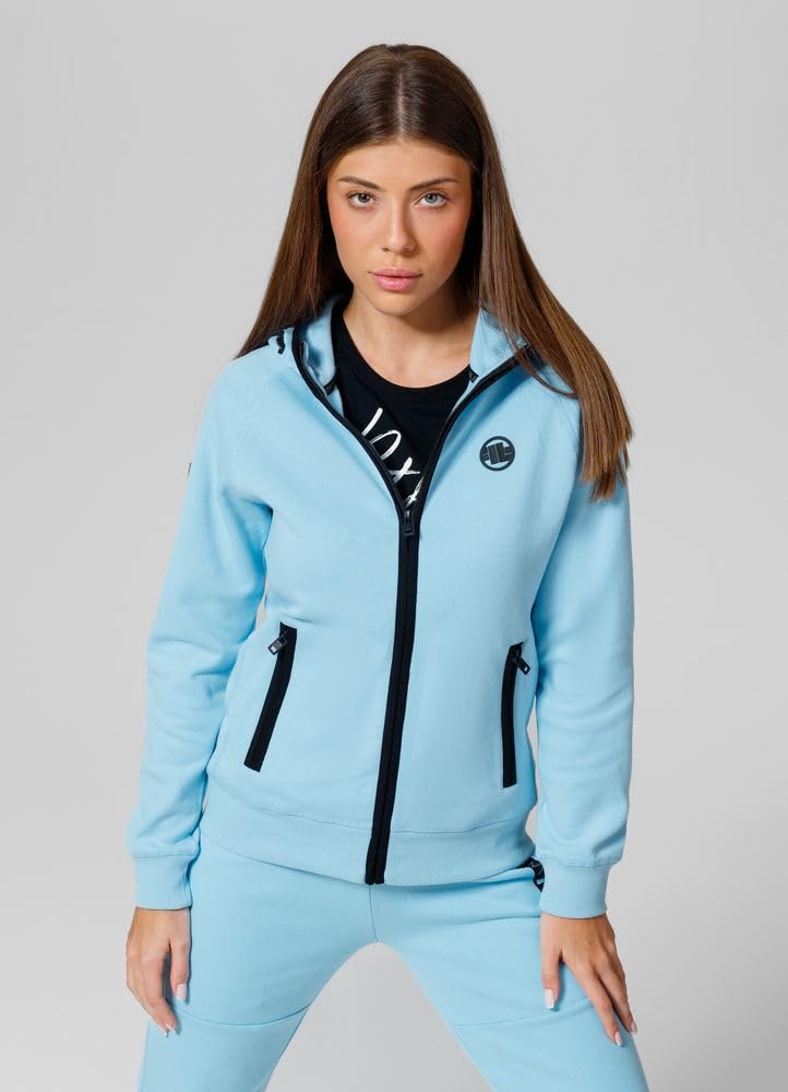 Pitbull felpa donna zip fucsia con cappuccio vestibilita comoda