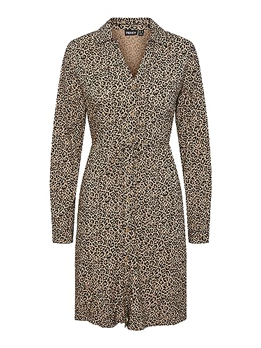 Pieces Pcnova LS Tie Vestito Donna Silver Mink Leone