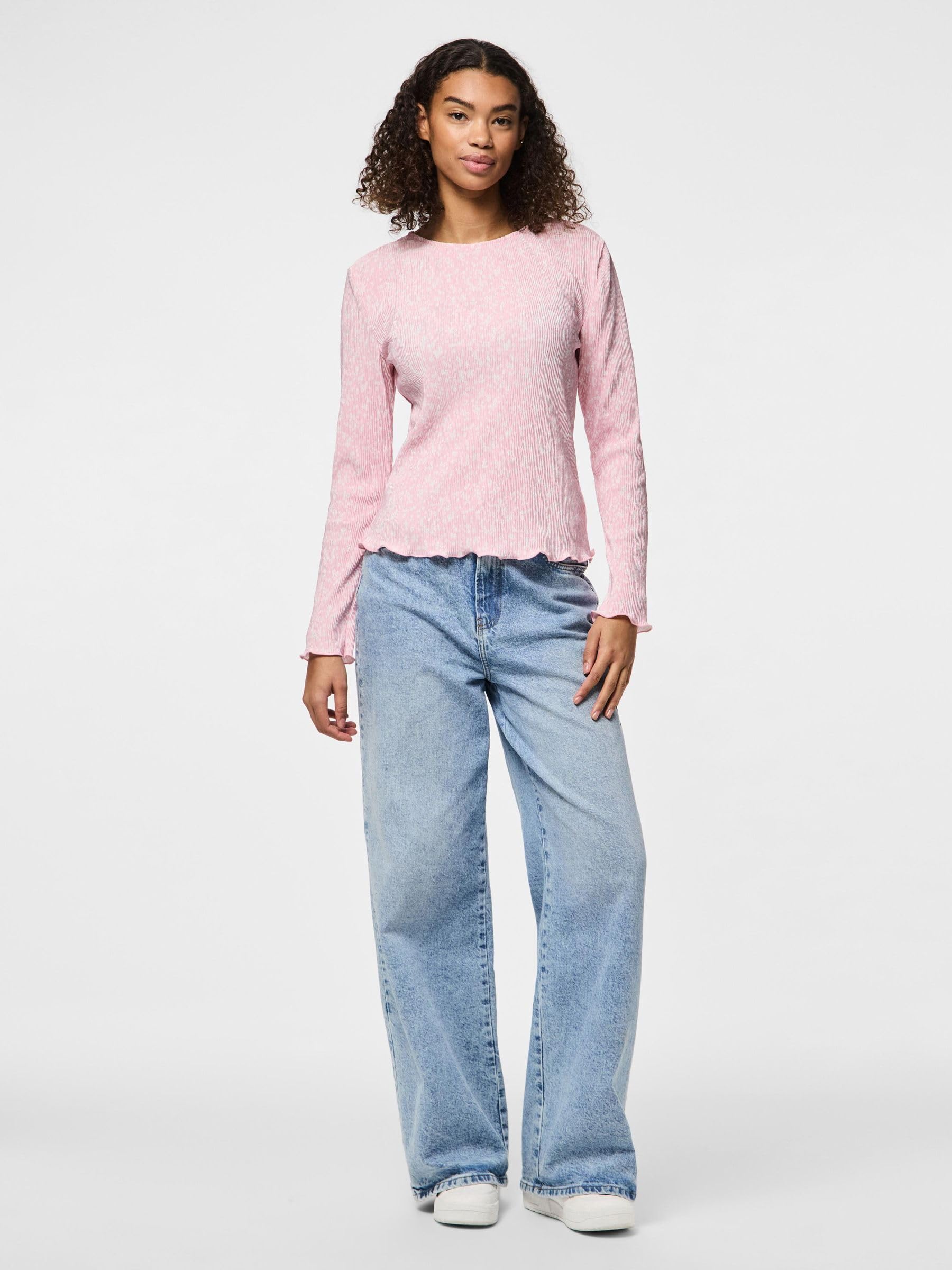 Pieces Pcflora LS Top Noos maglia manica lunga uso quotidiano