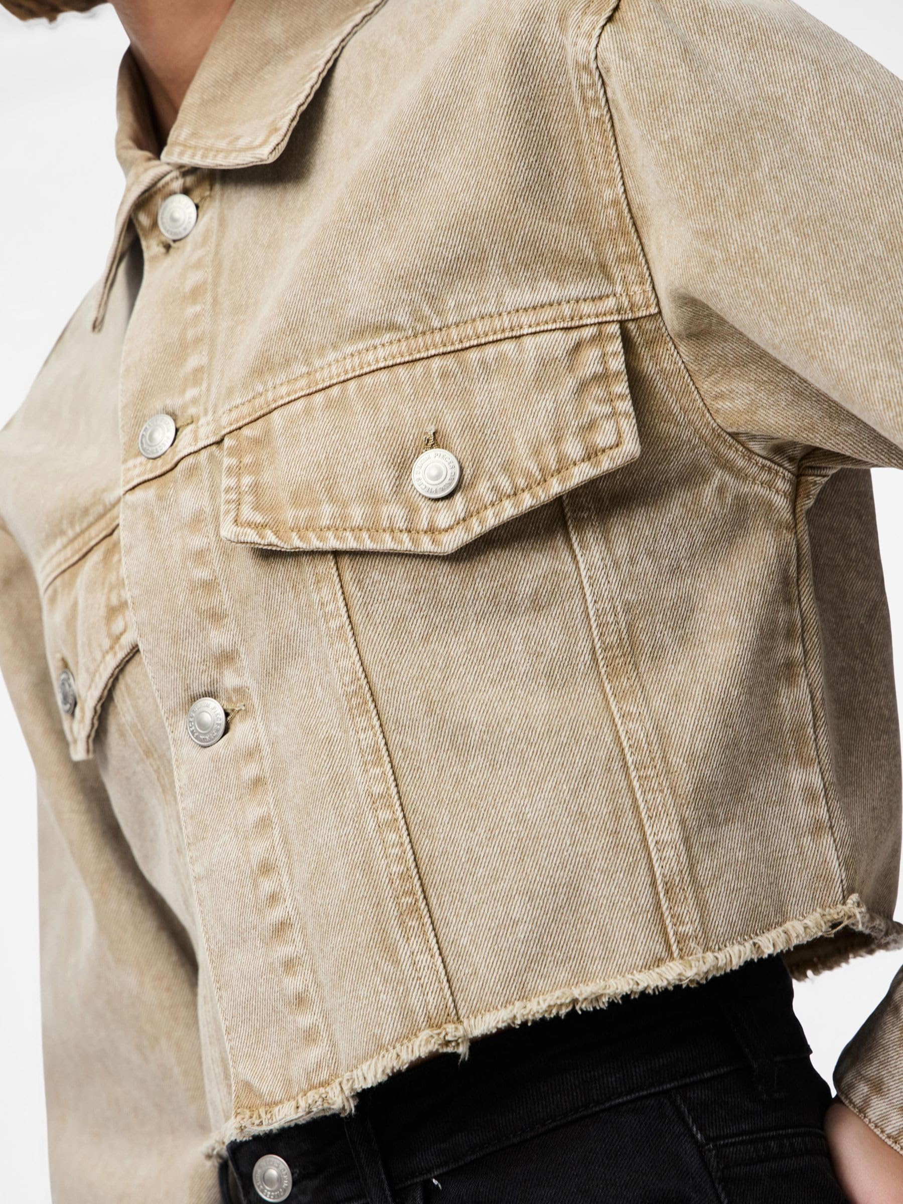 Pieces Pcfay Giacca Denim Cropped M Mix Blu Chiaro