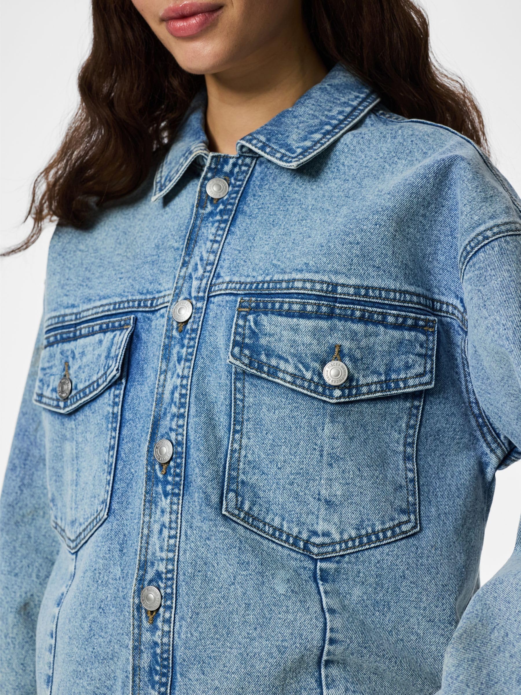 PIECES Pcelma Noos BC Giacca Denim Blu Chiaro M