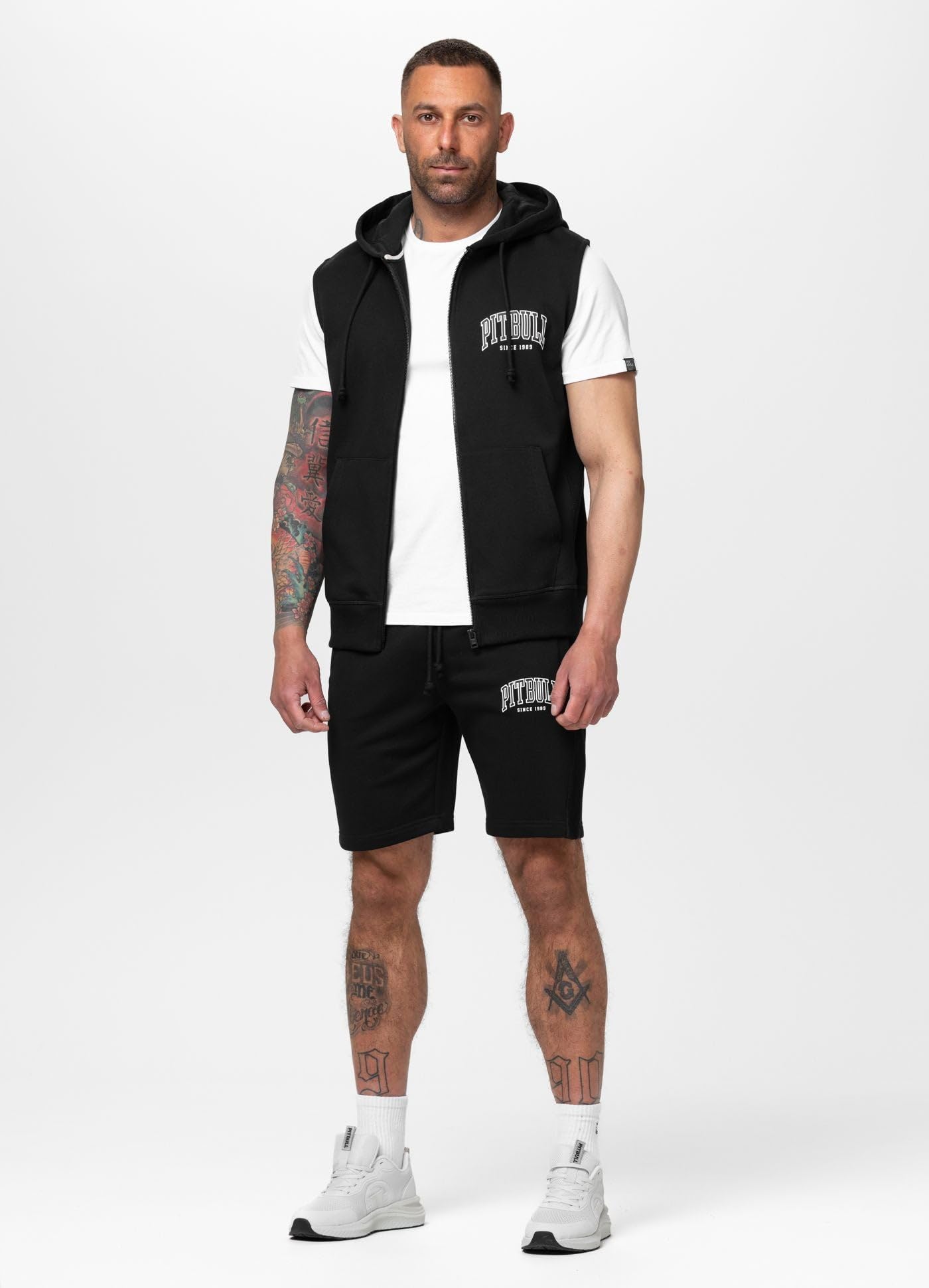Pitbull Badger gilet uomo con cappuccio zip senza maniche