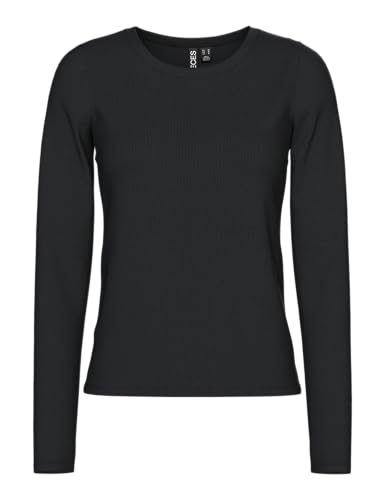 Pieces Pcmay LS Top Noos BC top S nero maniche lunghe