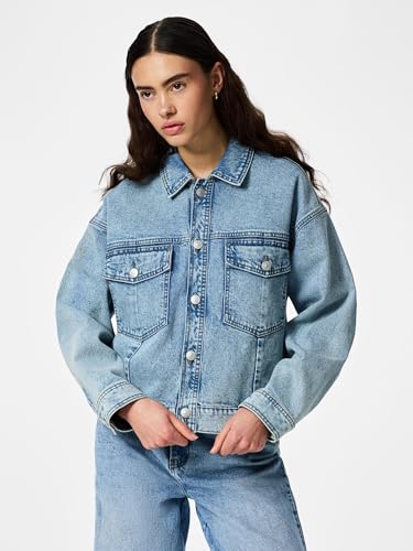 PIECES Pcelma Noos BC Giacca Denim Blu Chiaro M