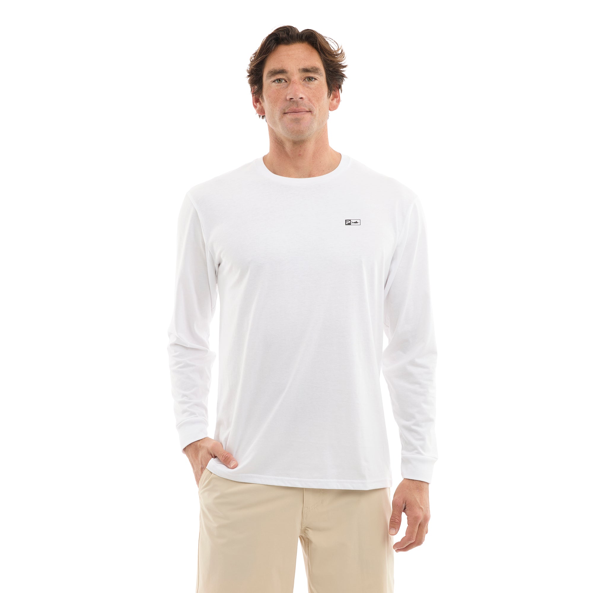 Pelagic DH Yellowtail LS t-shirt bianca cotone