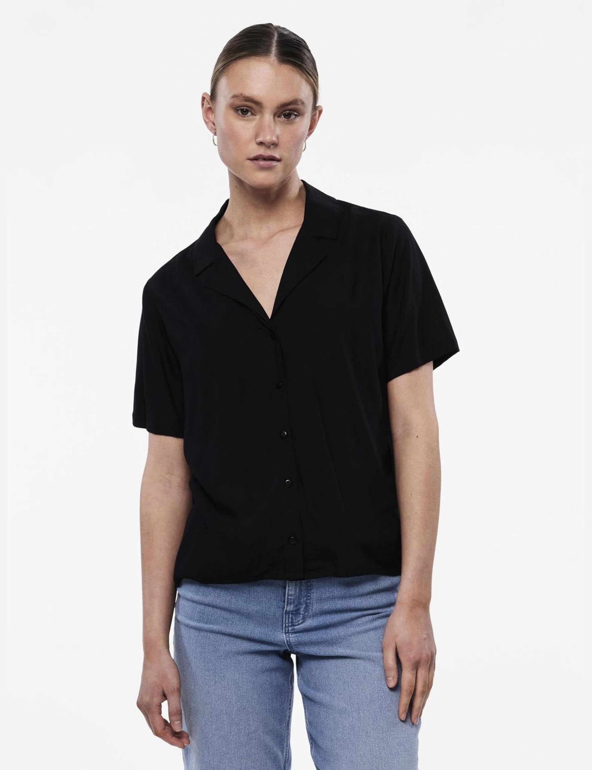 Pieces PCTALA camicia manica corta nero uso quotidiano