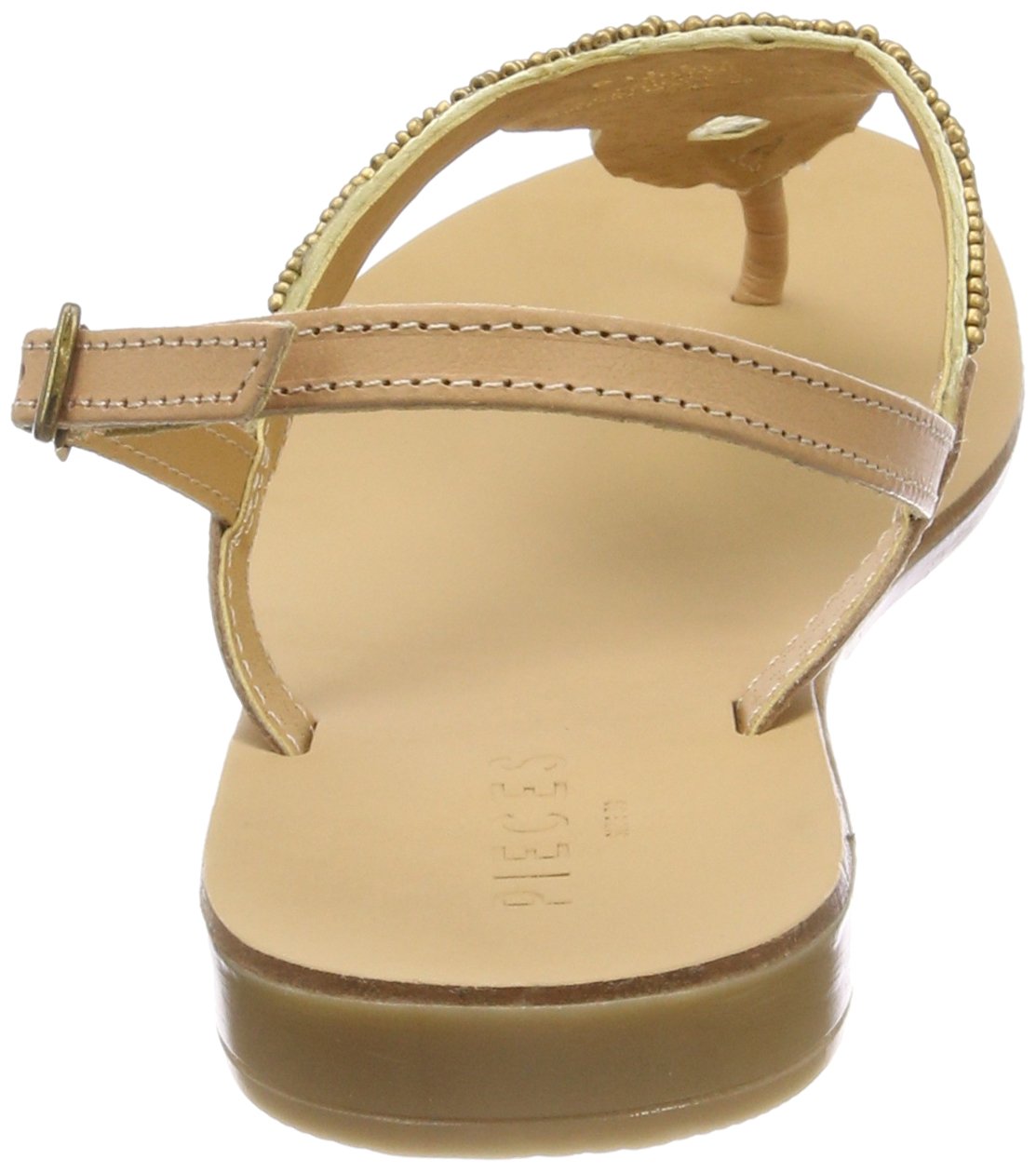 Pieces Pscarmen Leather Sandal donna beige pelle 40