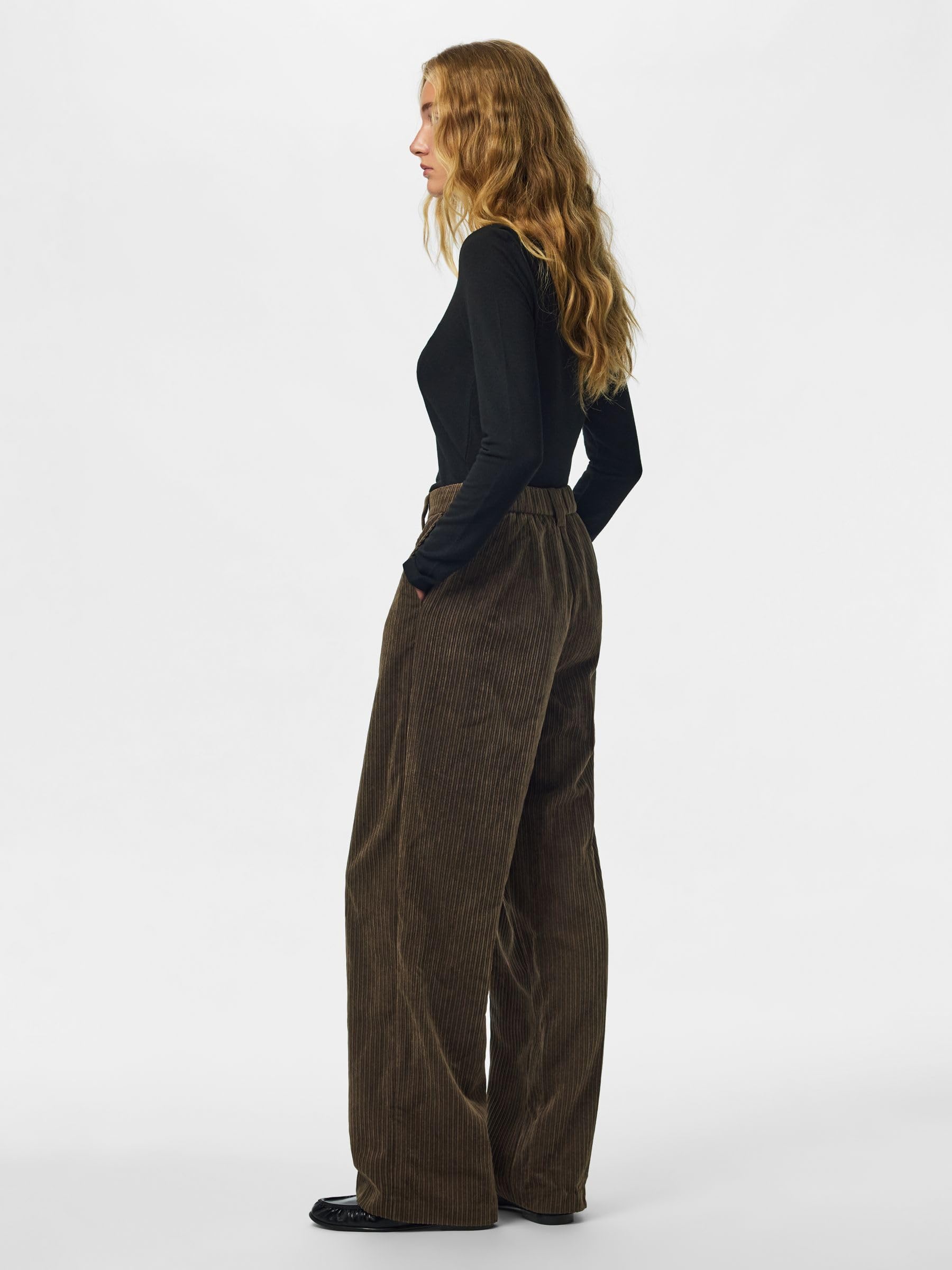 Pieces Pcaudre Cord HW Pants pantaloni velluto XS
