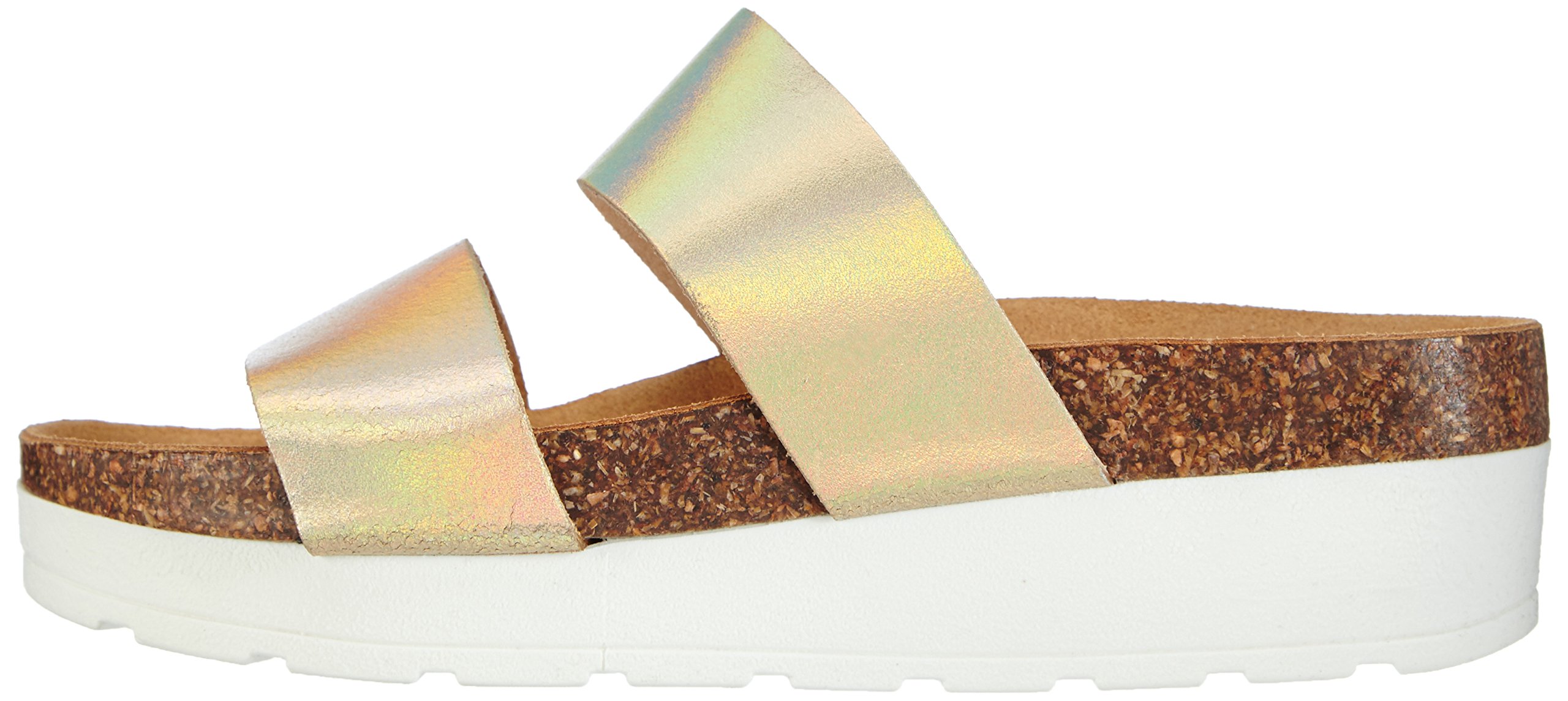 Pieces Tayly Leather Sandal Sandali Zeppa Oro Pelle