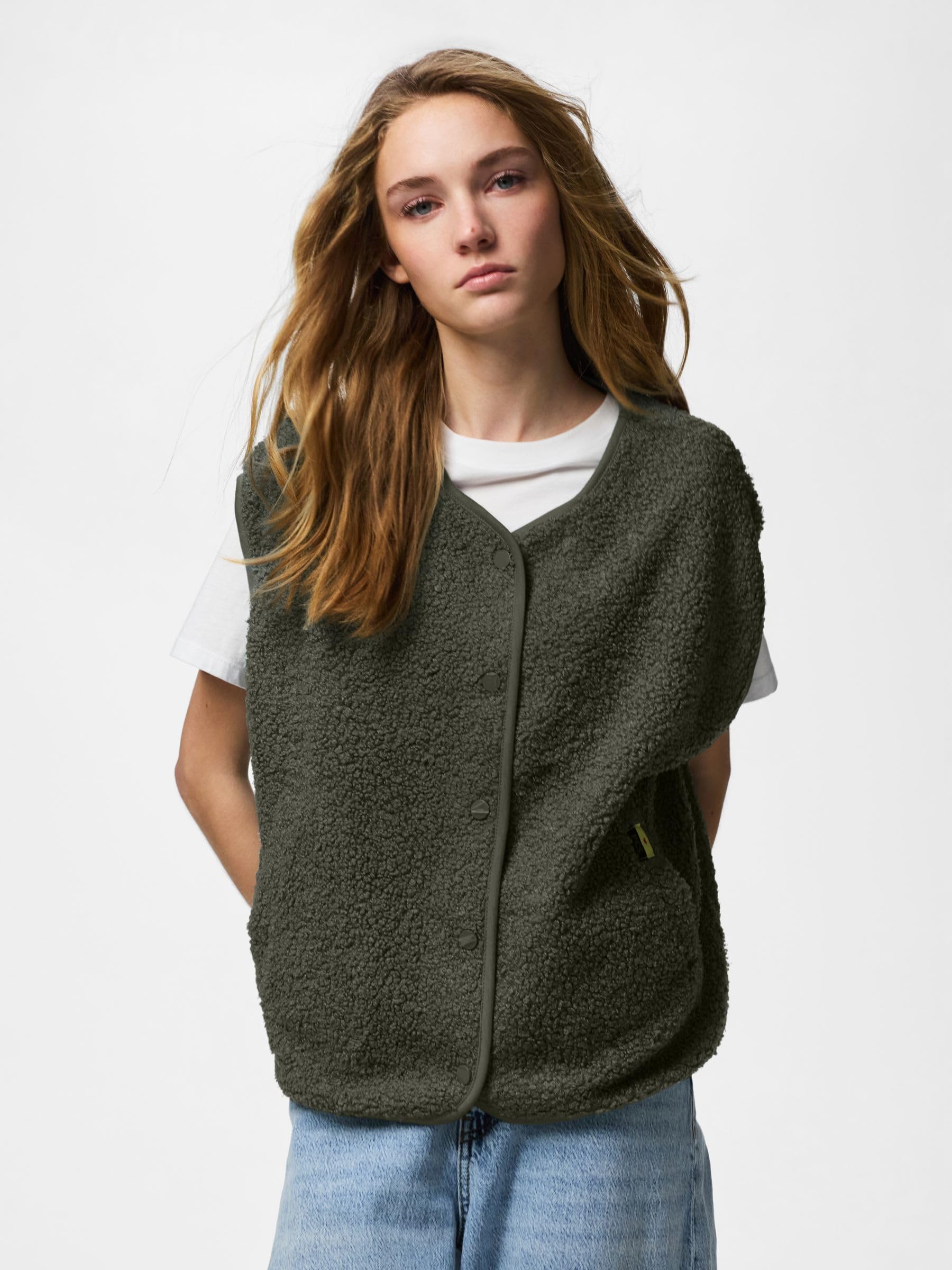 Pieces Pckatty Teddy Vest Noos BC gilet donna teddy