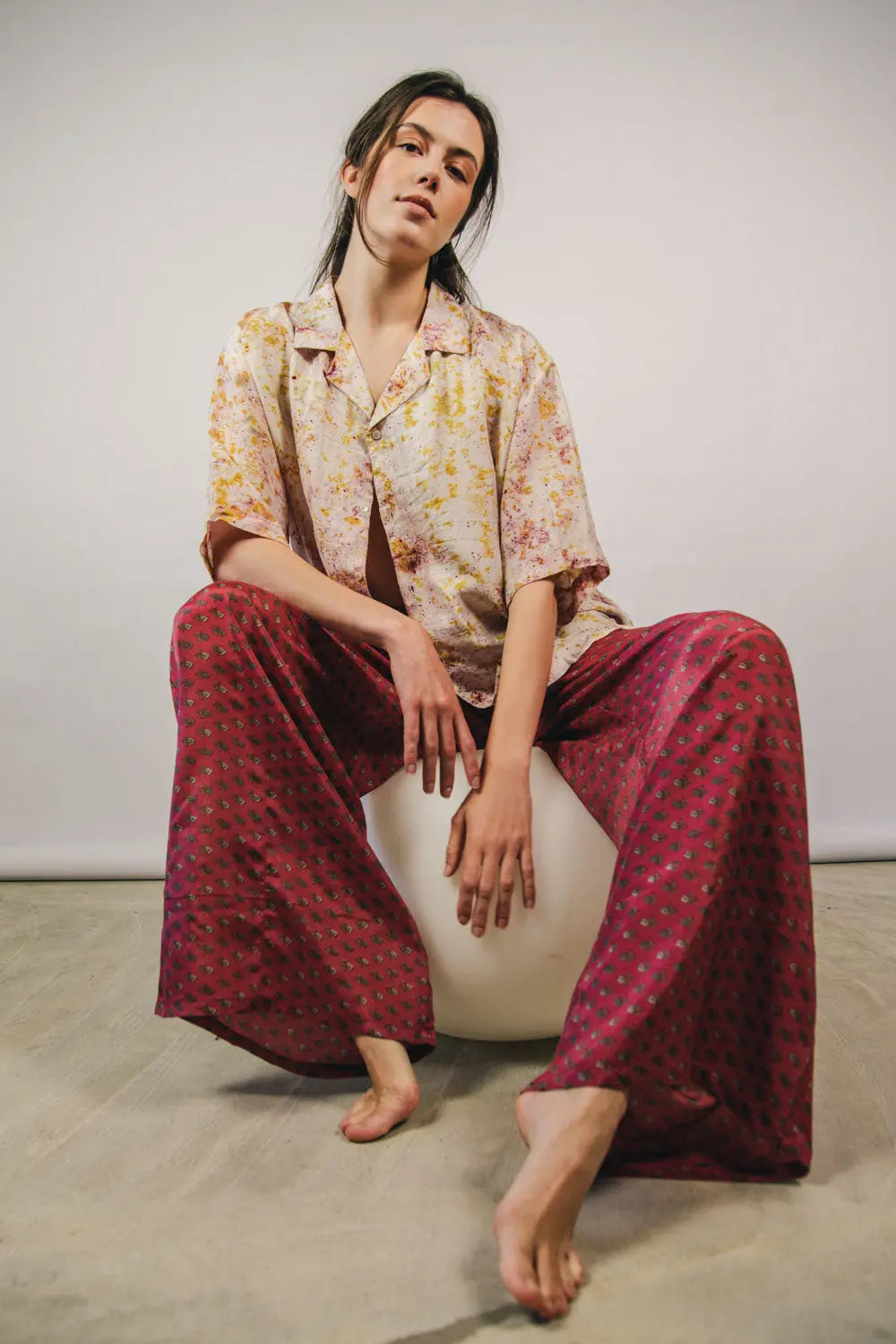 el.residu Madhu Sari 16 pantaloni S/M sari vintage