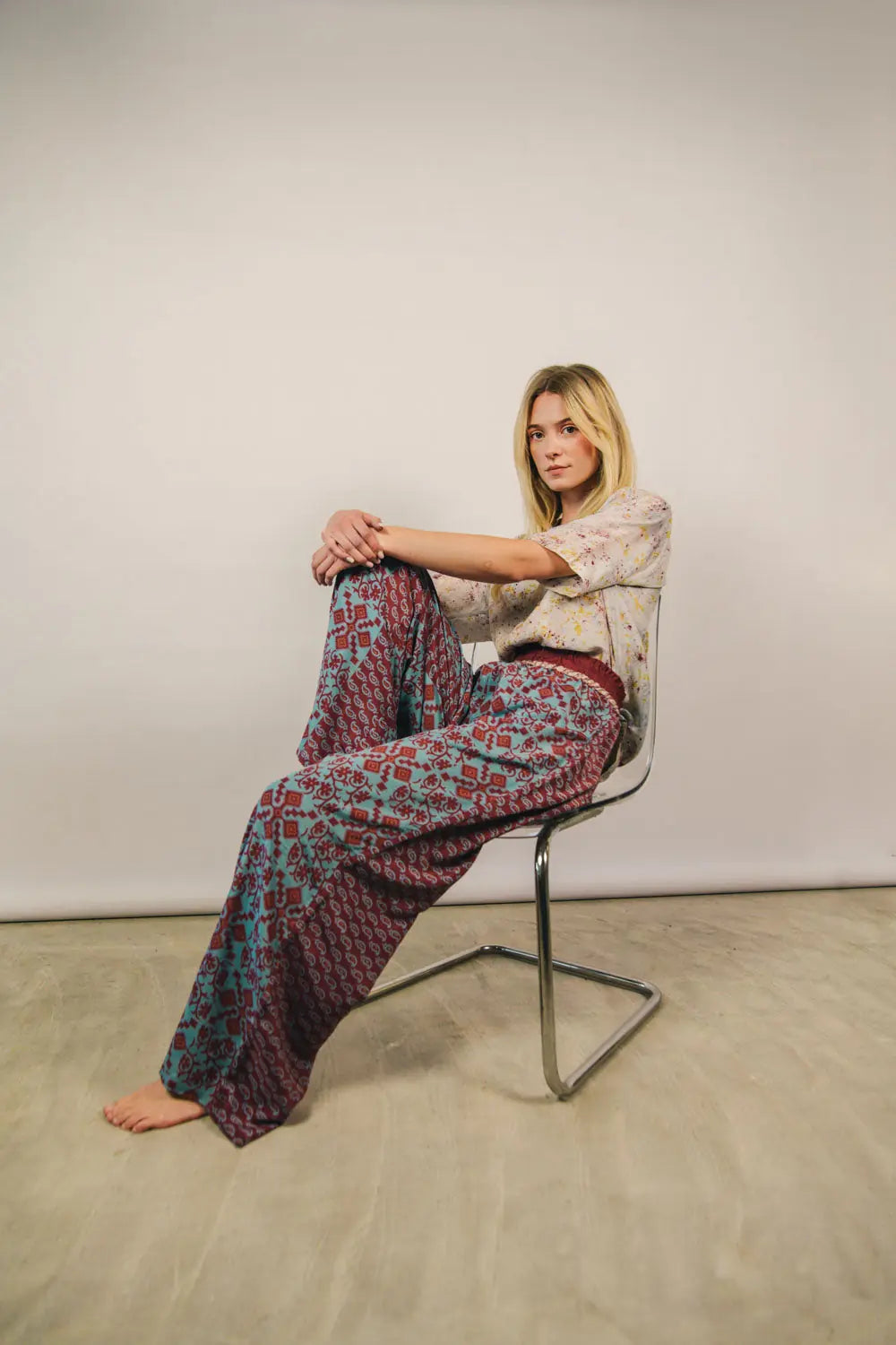 el.residu Madhu Sari #11 pantaloni viscosa rosa