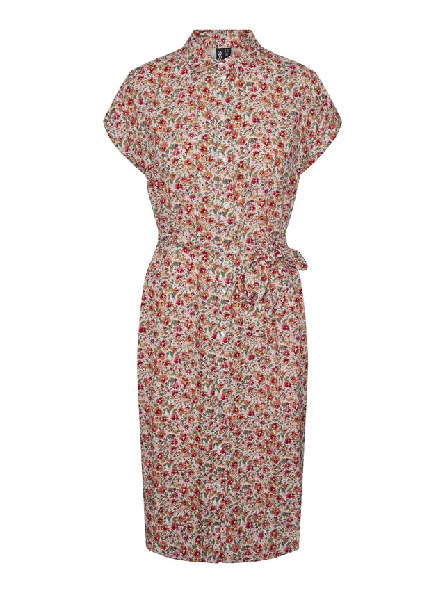 Pieces Pcnya abito camicia donna fiori Cloud Dancer